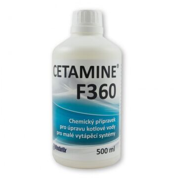 Cetamín F360 vytváří alkalické prostředí, obsahuje dispergátor, a tím snižuje tvorbu kalů. Ničí bakterie a řasy, a proto je vhodný i pro podlahové vytápění.