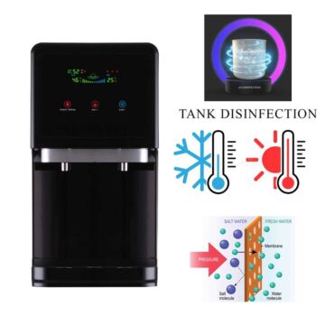 Výdejník vody pro domácí a kancelářské použití. s osmotickou membránou, pro studenou vodu, teplou vodu s UV-LED lampou.
