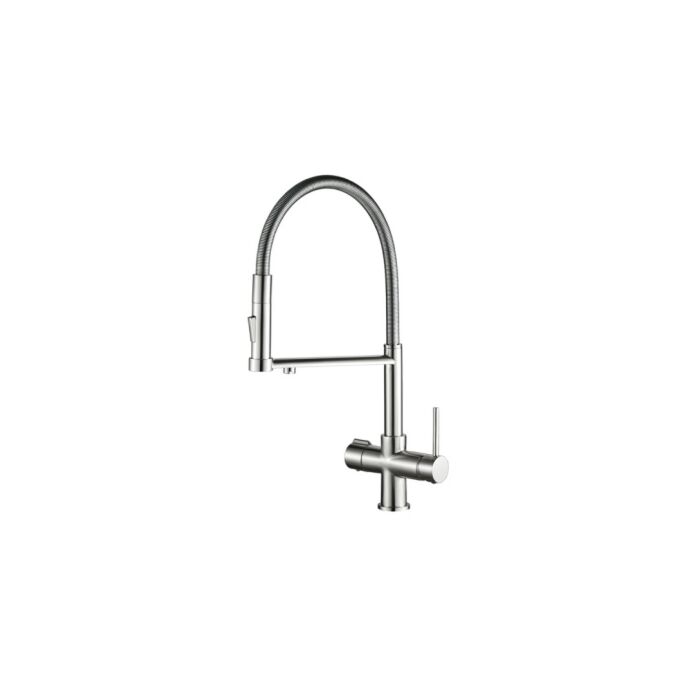 Čtyřcestná baterie se sprchou nahrazuje původní baterie a má pohodlné dvoupákové ovládání - filtrovaná a studená/horká.