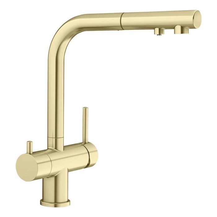 BLANCO FONTAS-S II saténové zlato se sprchou

3-cestná baterie: voda a filtrovaná voda přímo z jedné baterie