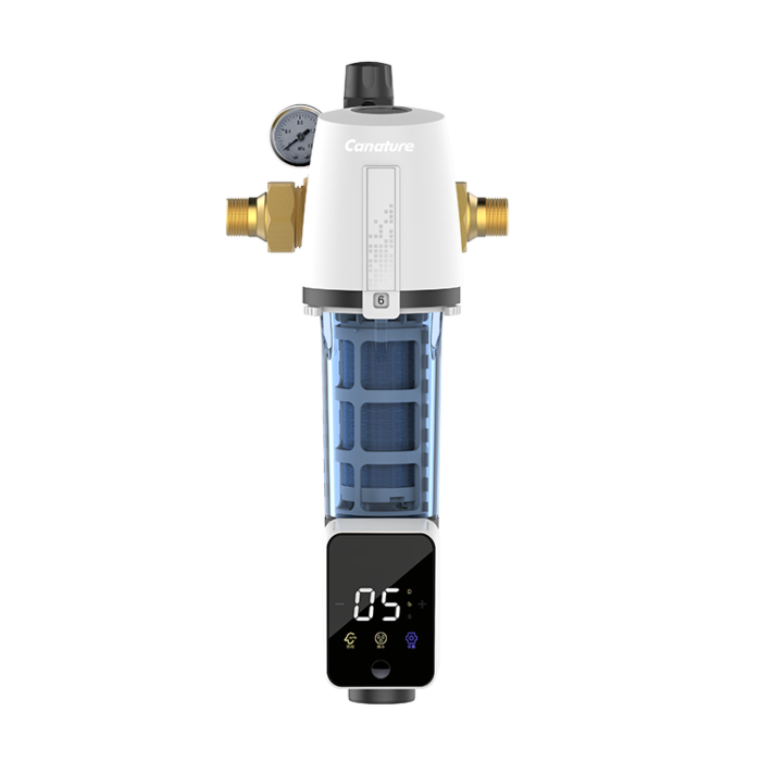 Canature CPF - samočisticí filtr s rotačními kartáči, manometrem, regulátorem tlaku a automatickým odkalováním