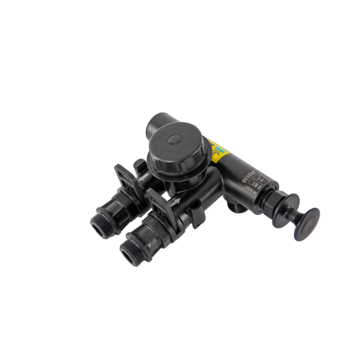 Obtokový ventil, který usnadňuje připojení změkčovače vody k vodovodní síti. Zjednodušuje kontrolu množství smíchané vody, a tím i její tvrdosti.