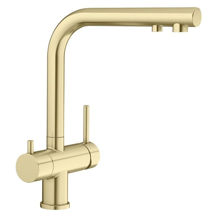 BLANCO FONTAS II Satin Gold

Třícestný směšovač: voda a filtrovaná voda přímo z jednoho směšovače