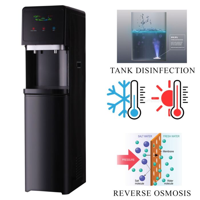 Výdejník vody Crystal® DIAMOND 75G s reverzní osmózou nabízí studenou a teplou vodu přímo z kohoutku.